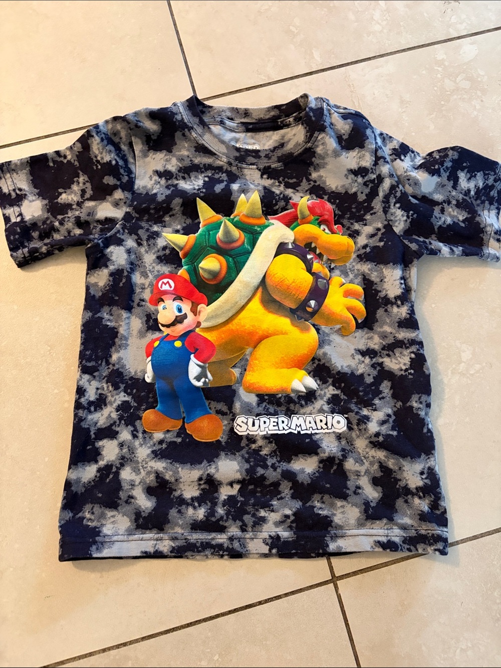 Super Mario Tie-Dye Tee with Mario & Bowser